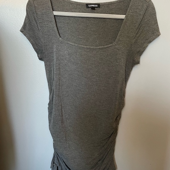 Express Grey ruched top size medium - Picture 1 of 3